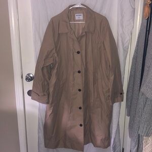 NWT Old Navy khaki color single breasted button up water resistant trench XXL